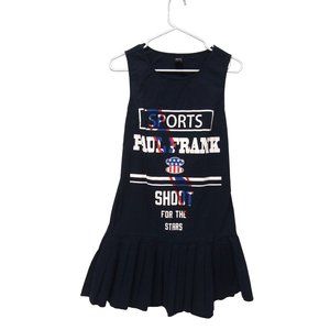 Paul Frank Retro Y2K Juniors Dress L Sports Shoot for the Stars USA Flag Ruffle